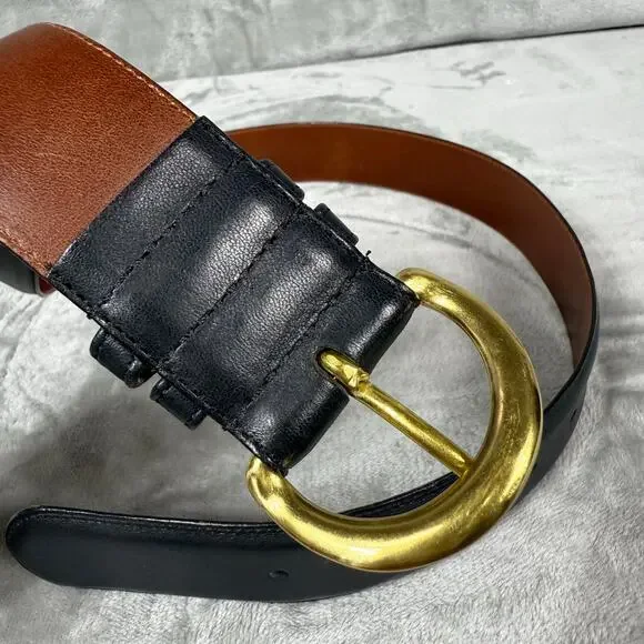 Coach Black Leather Belt with Gold Buckle - Picture 3 of 14